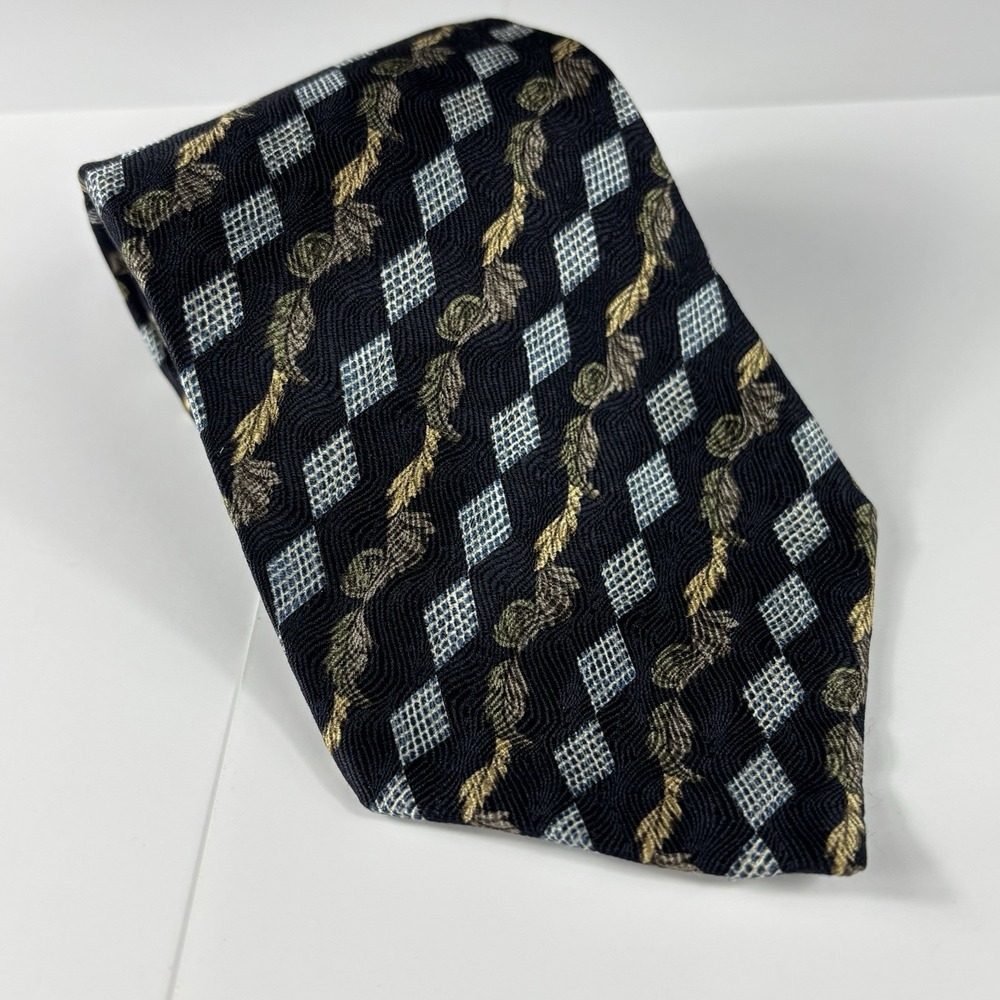 Geoffrey‎ Beene Imported Fabric Silk Multicolor Abstract Geometric Print